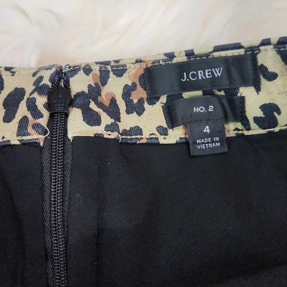 J.Crew No.2 Pencil Skirt Leopard Print Bi Stretch - Picture 2 of 4